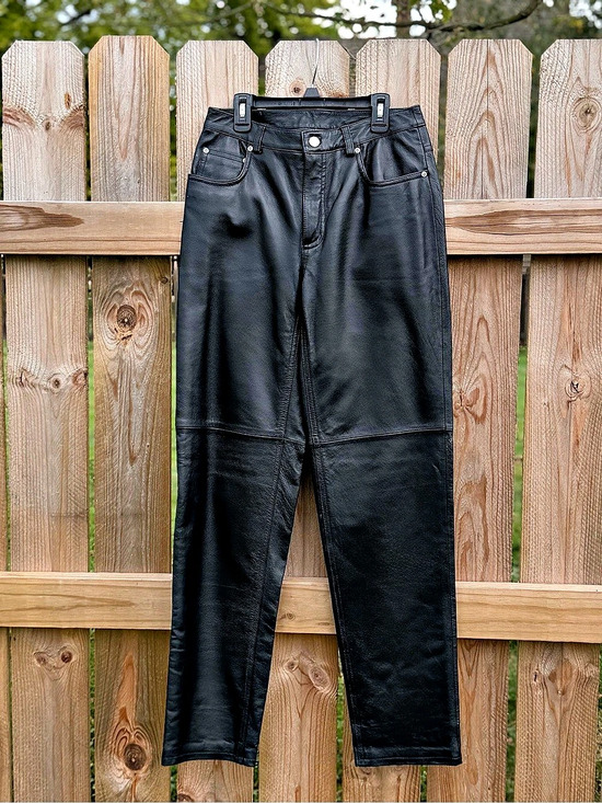 Newport News Pants - Vintage Newport News Genuine Leather Pants Women's size 6 High Rise Straight Leg